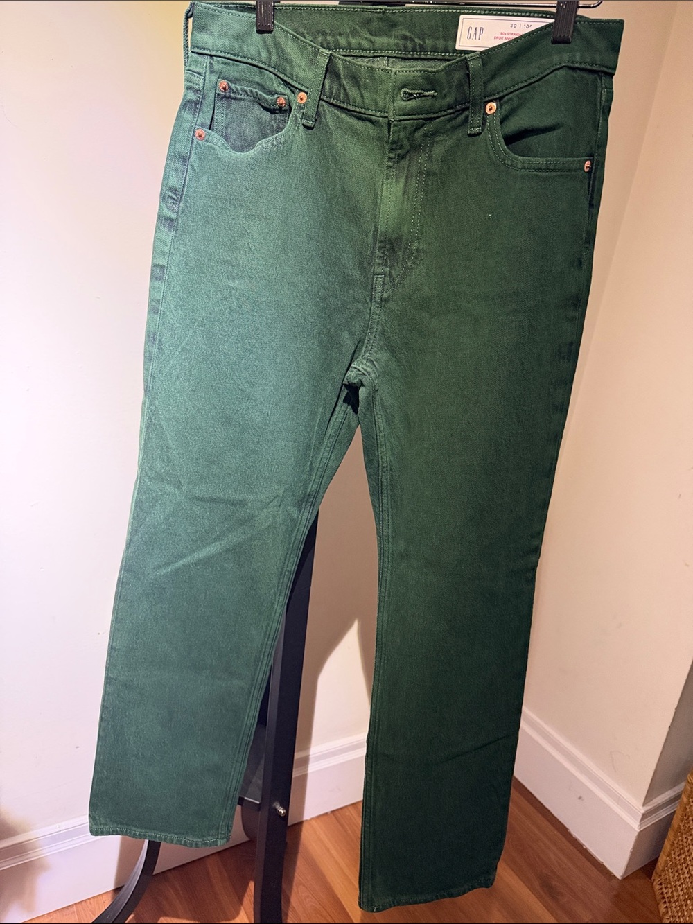 GAP Dark Green Straight-Leg Jeans